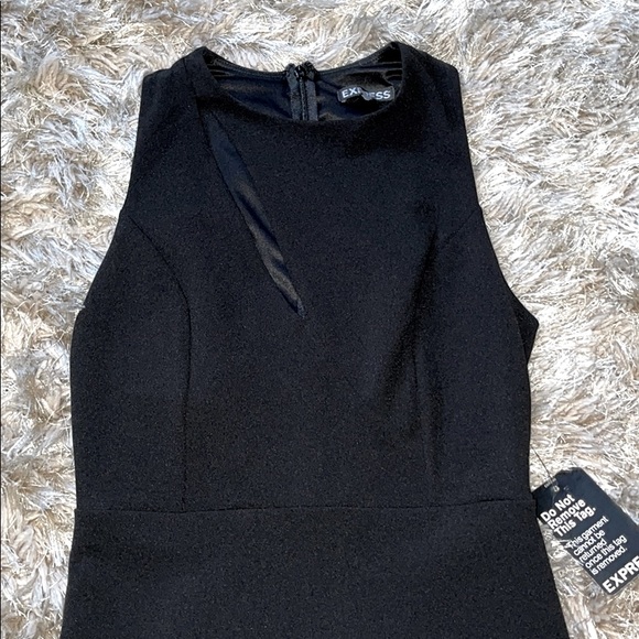 Express Black Peekaboo Sleeveless Dress With cut - Picture 2 of 5